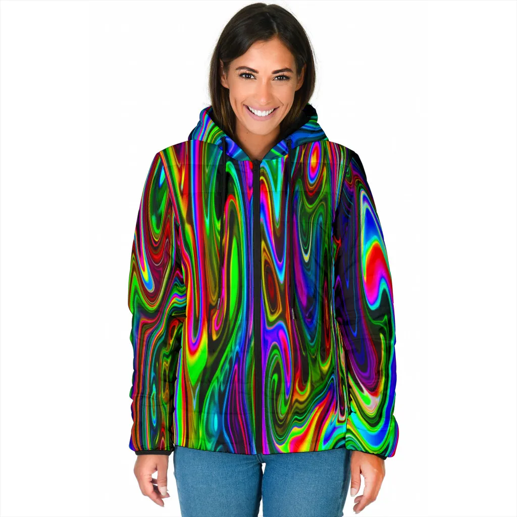 ACID DROP WOMENS HOODED WINTER JACKET | PSYCHEDELIC POUR HOUSE