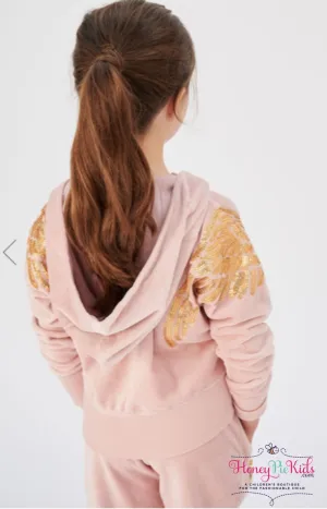 Angel's Face Girls Isla Hoodie In Tea Rose Color