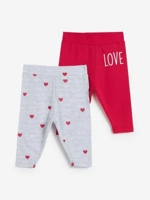 Baby HOP Grey Melange Joggers Set of Two