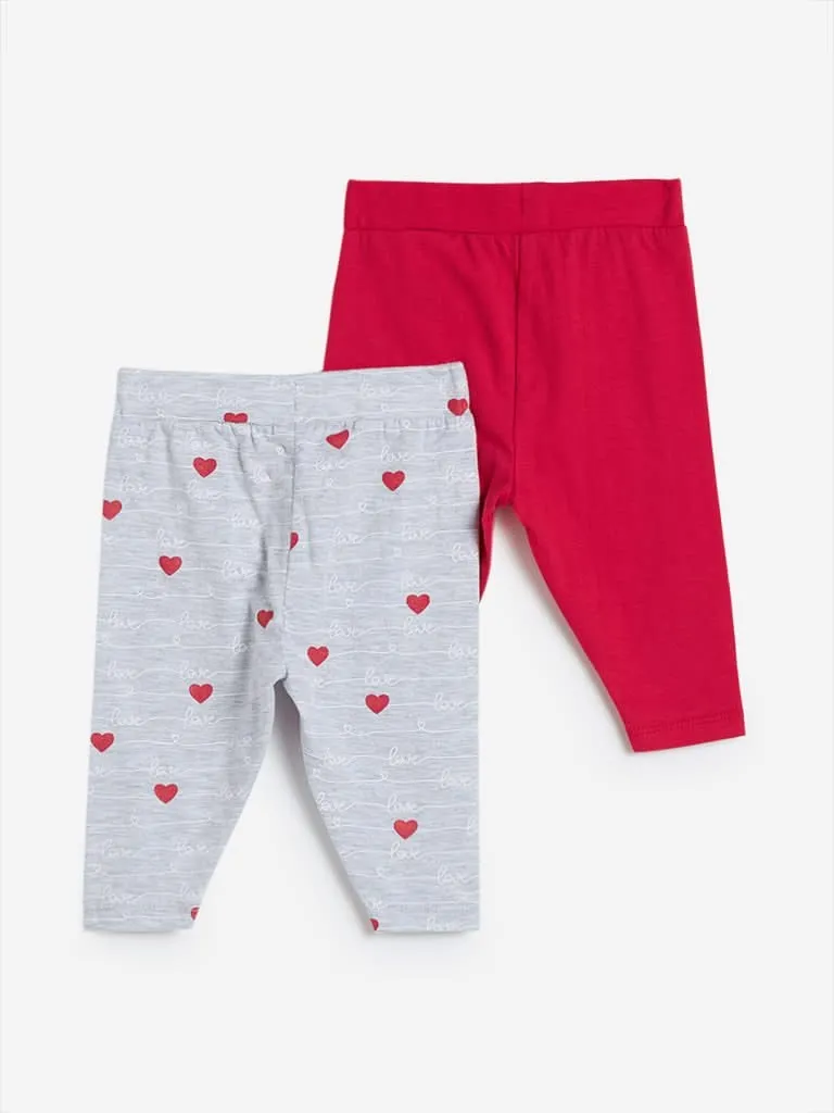 Baby HOP Grey Melange Joggers Set of Two