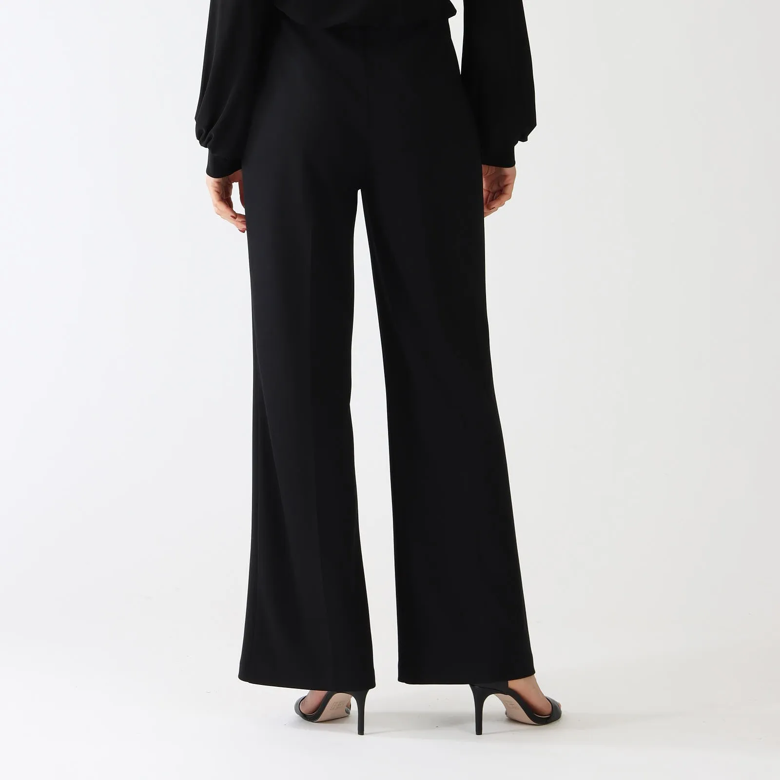 Black Button Flared Pants