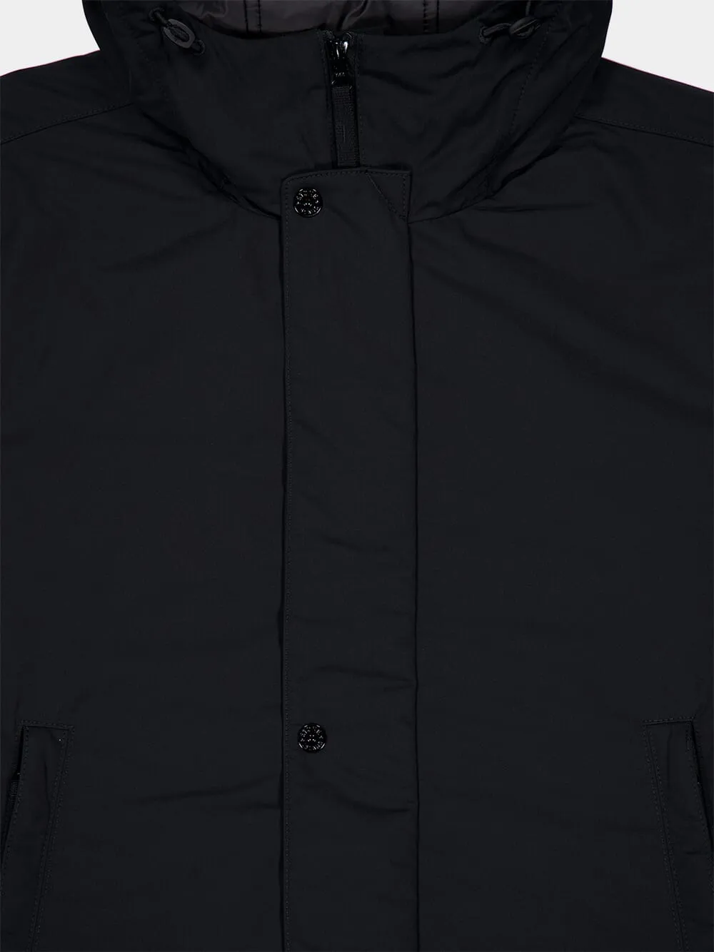 Black Hooded Jacket with Anti-Drop