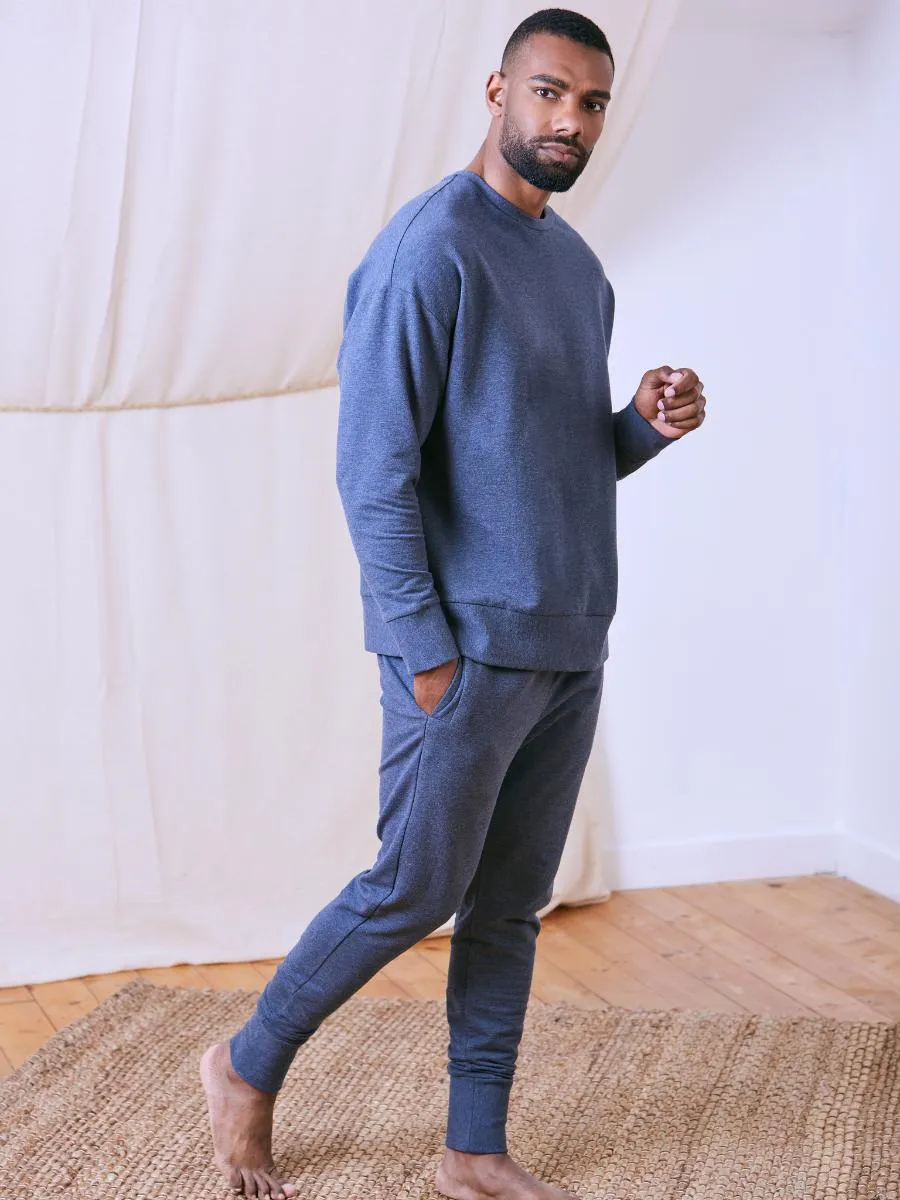 Blue Tencel Loungewear Sweater