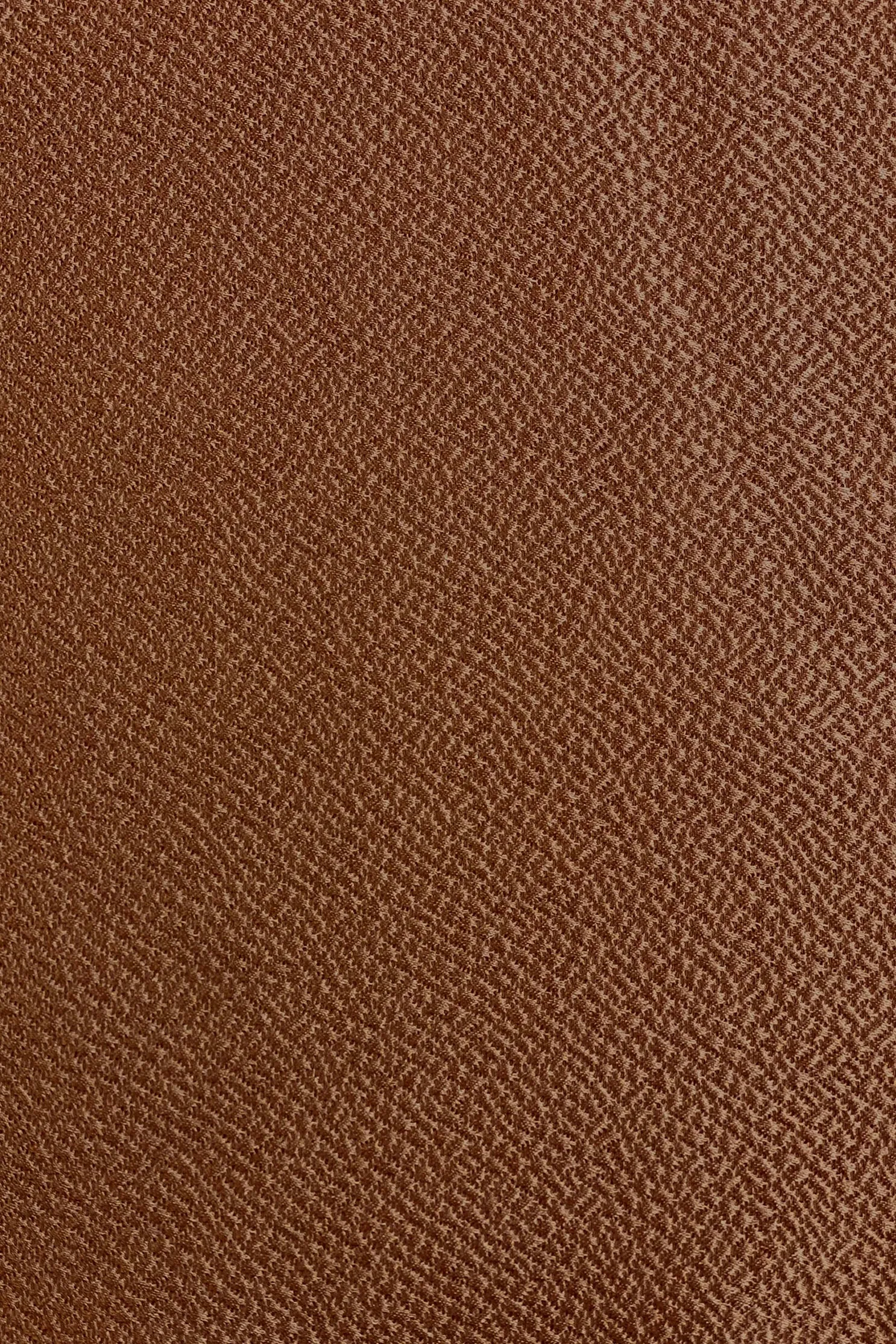 Cognac Brown Silk & Wool Hammered Satin