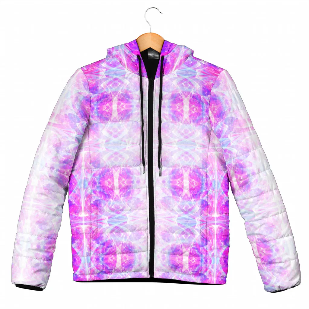 COSMIC FRACTAL PATTERN - MAGENTA | WOMEN'S WINTER HOODIE JACKET | YANTRART