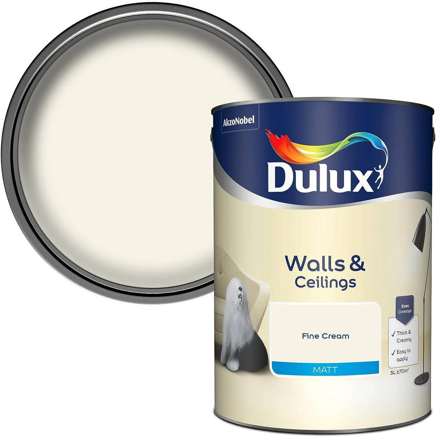 Dulux Matt Emulsion 5L - Fine Cream