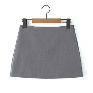 Elegant Grey Knit Midi Skirt