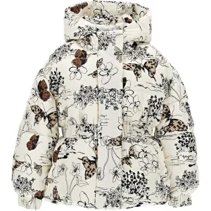 Girls Cream Butterfly Coat