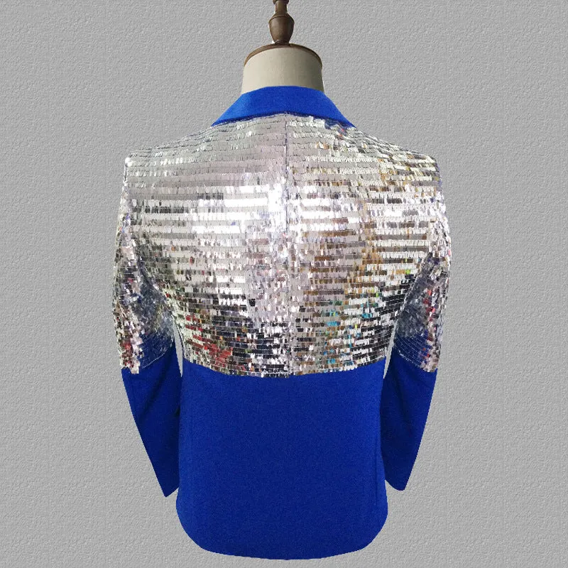 Glamorous Half Sequins Solid Blazer