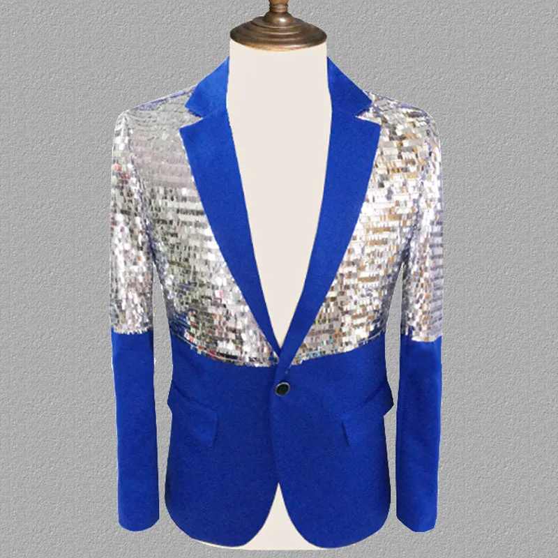 Glamorous Half Sequins Solid Blazer