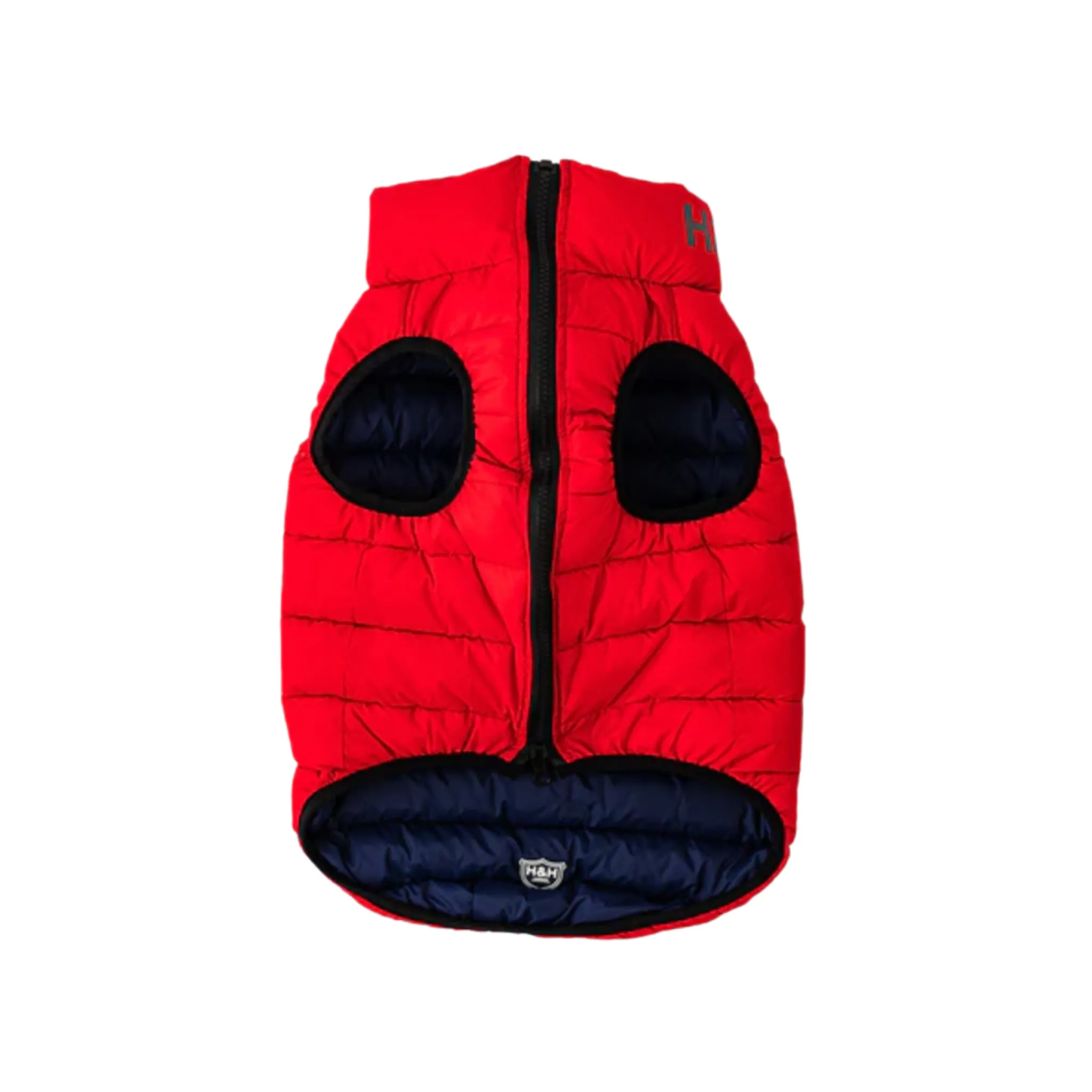 Hugo & Hudson Dog Puffer Jacket Reversible Red & Navy