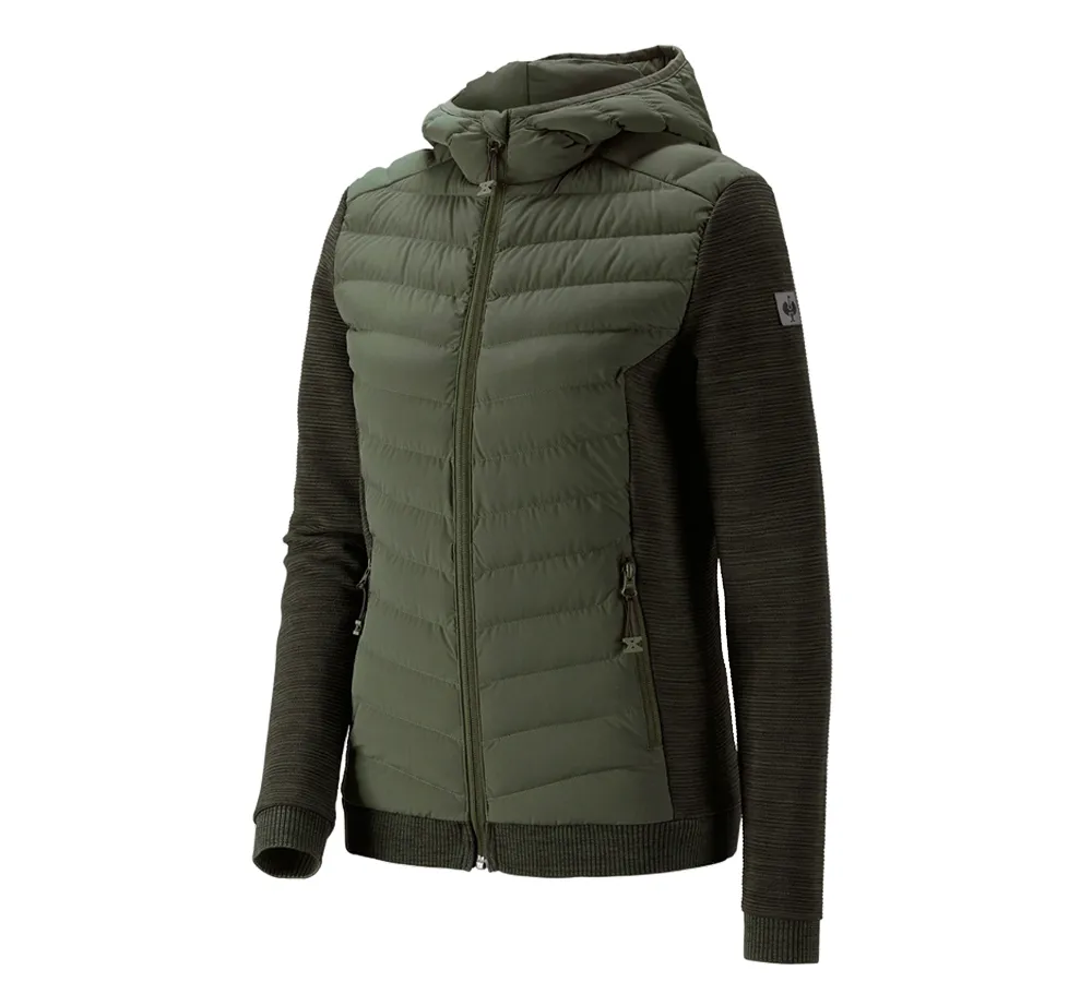 Hybrid hooded knitted jacket e.s.motion ten,ladies