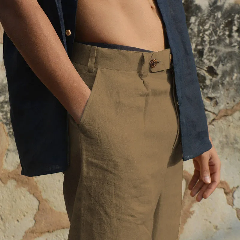 Linen Pants for Men | Brown