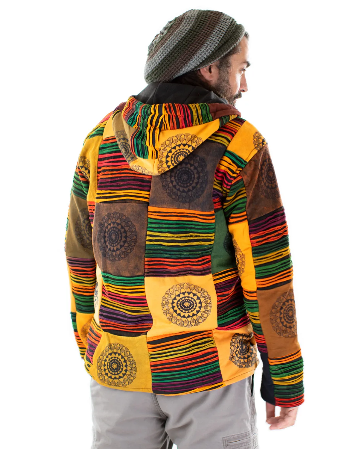 Mandala Patchwork Hooded Jacket