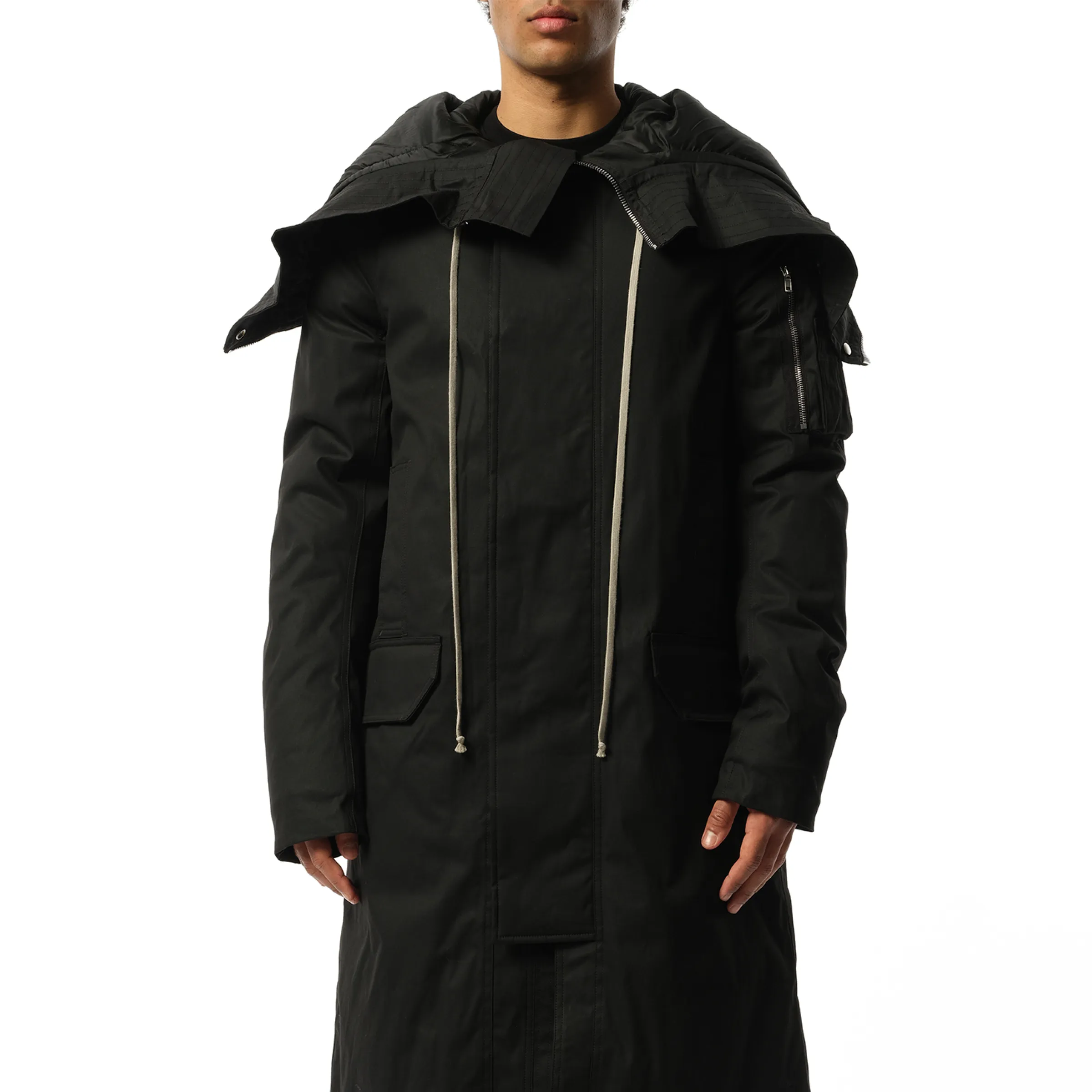 Megaparka Woven Coat in Black