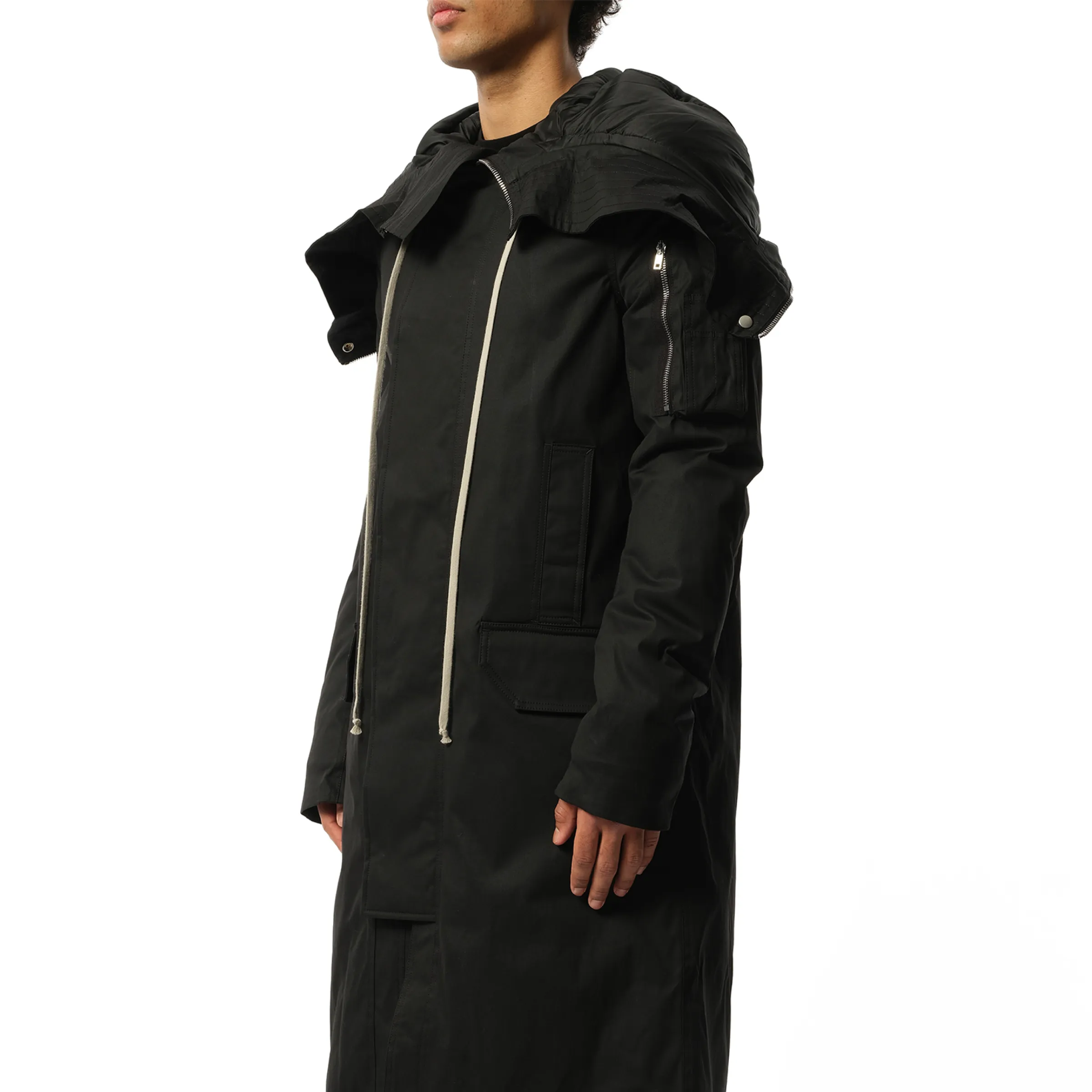 Megaparka Woven Coat in Black