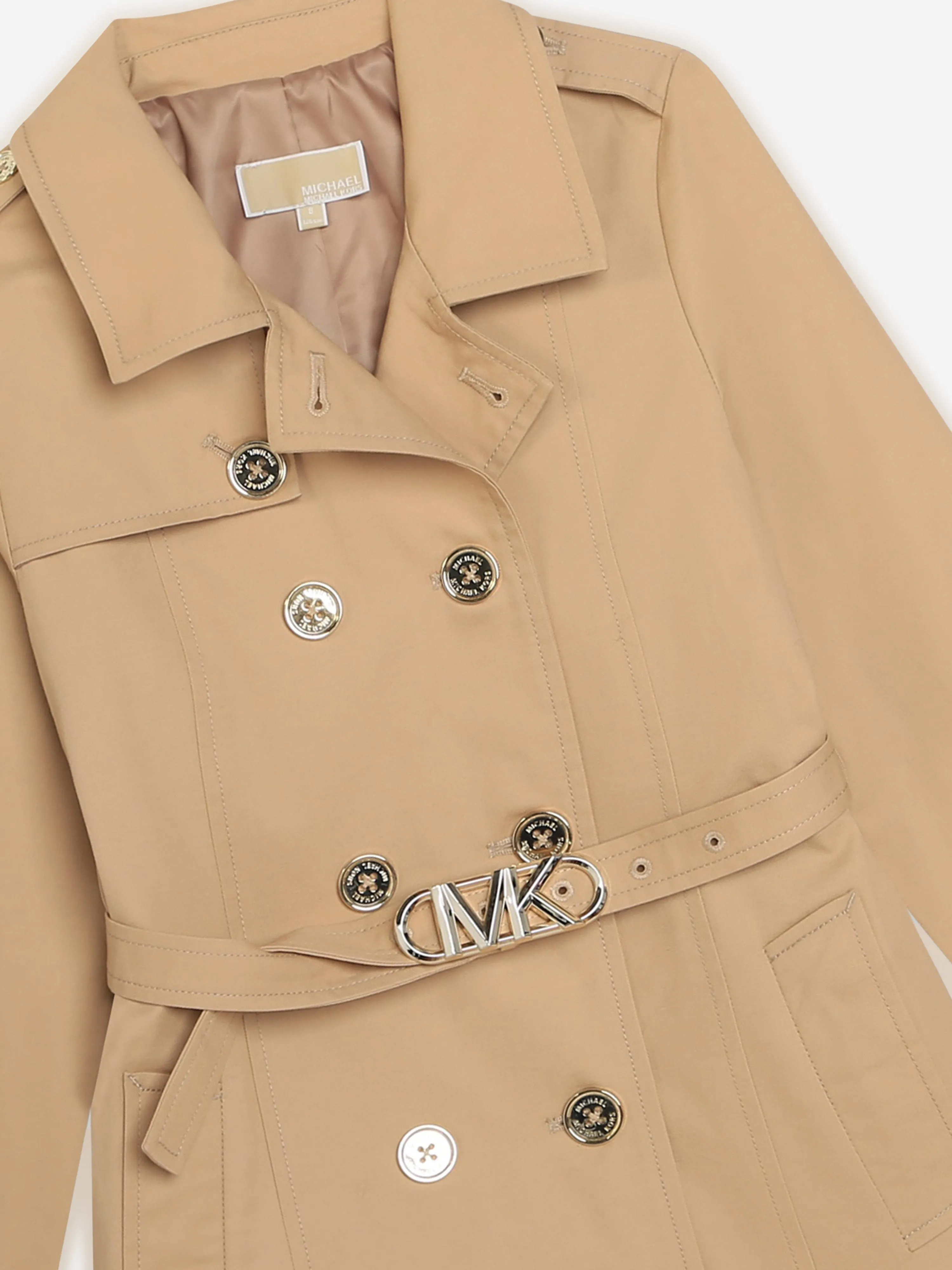 Michael Kors Girls Trench Coat in Brown