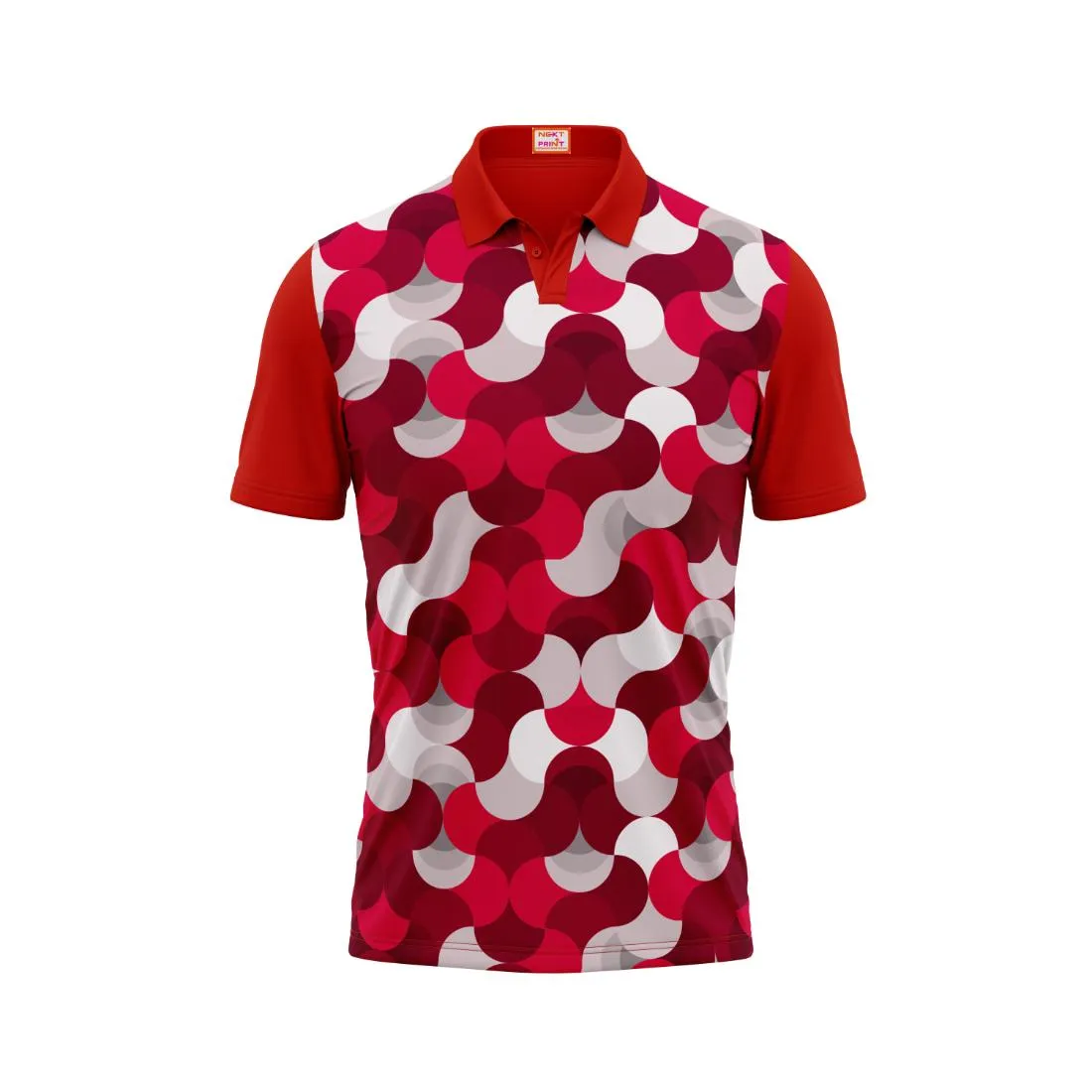 Next Print Customized Polo Neck Red Jersey NPTS15