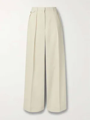 Off-white pleated trousers