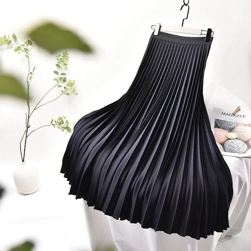 Pleated Skirt with Chiffon Liner