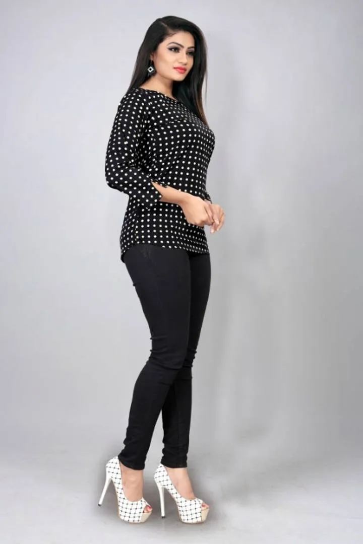 Polka Dot Printed Blouse Top