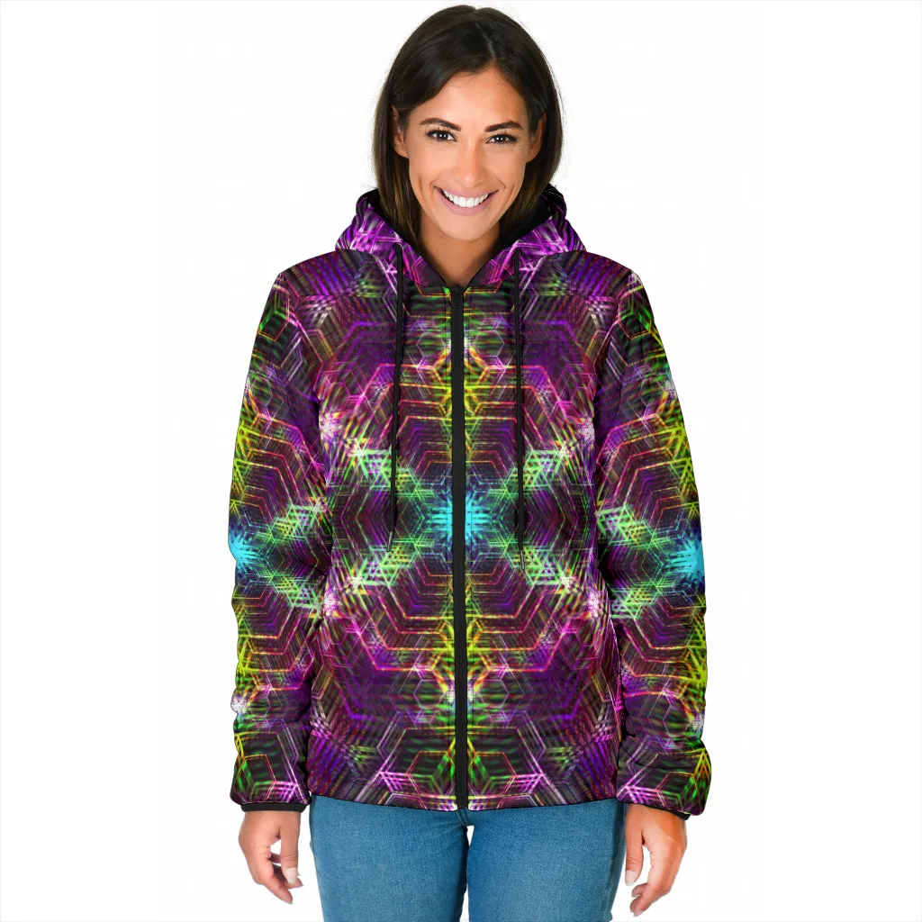 PSYCHEDELIA WARM 4RT DIMENSION | WOMENS WINTER HOODIE JACKET | YANTRART