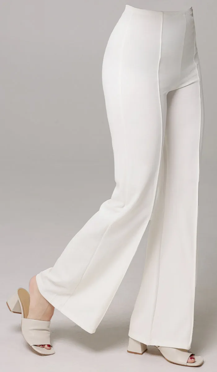 Riva Tailored Stretch Flared Pants - White