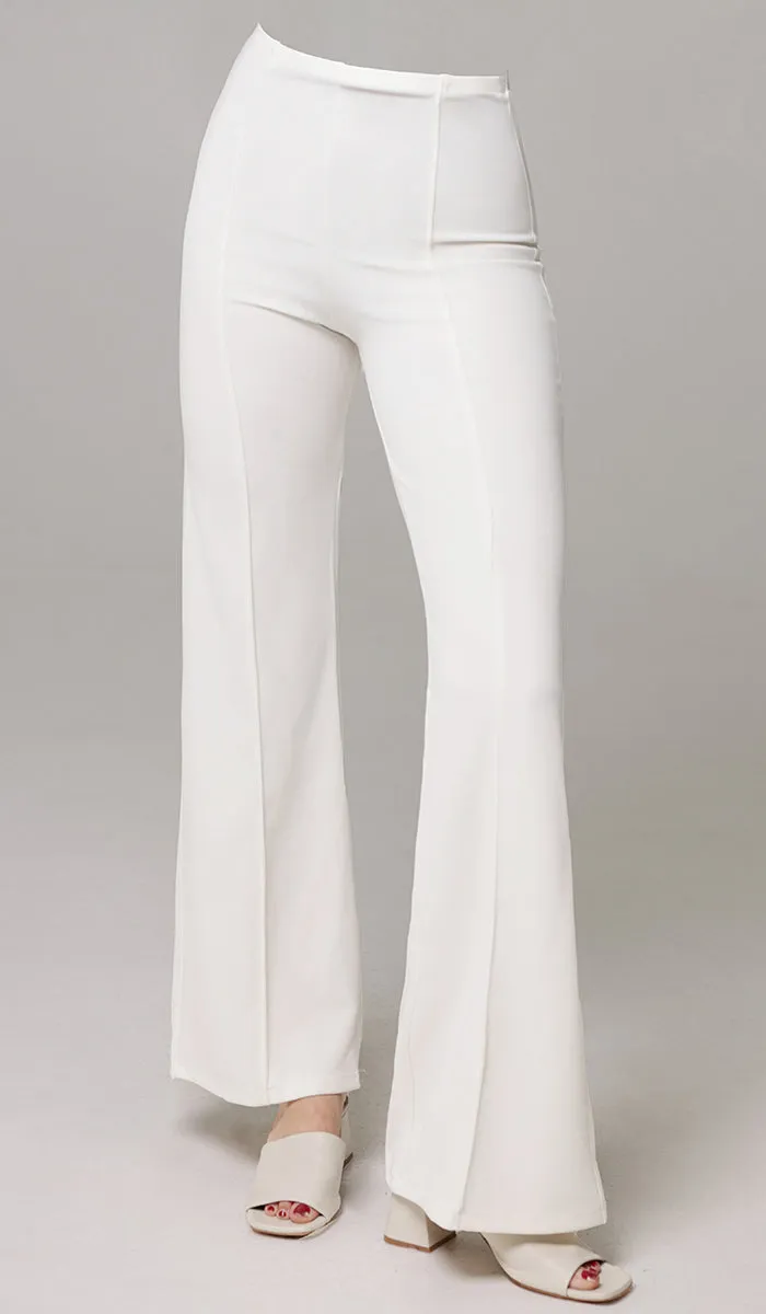 Riva Tailored Stretch Flared Pants - White