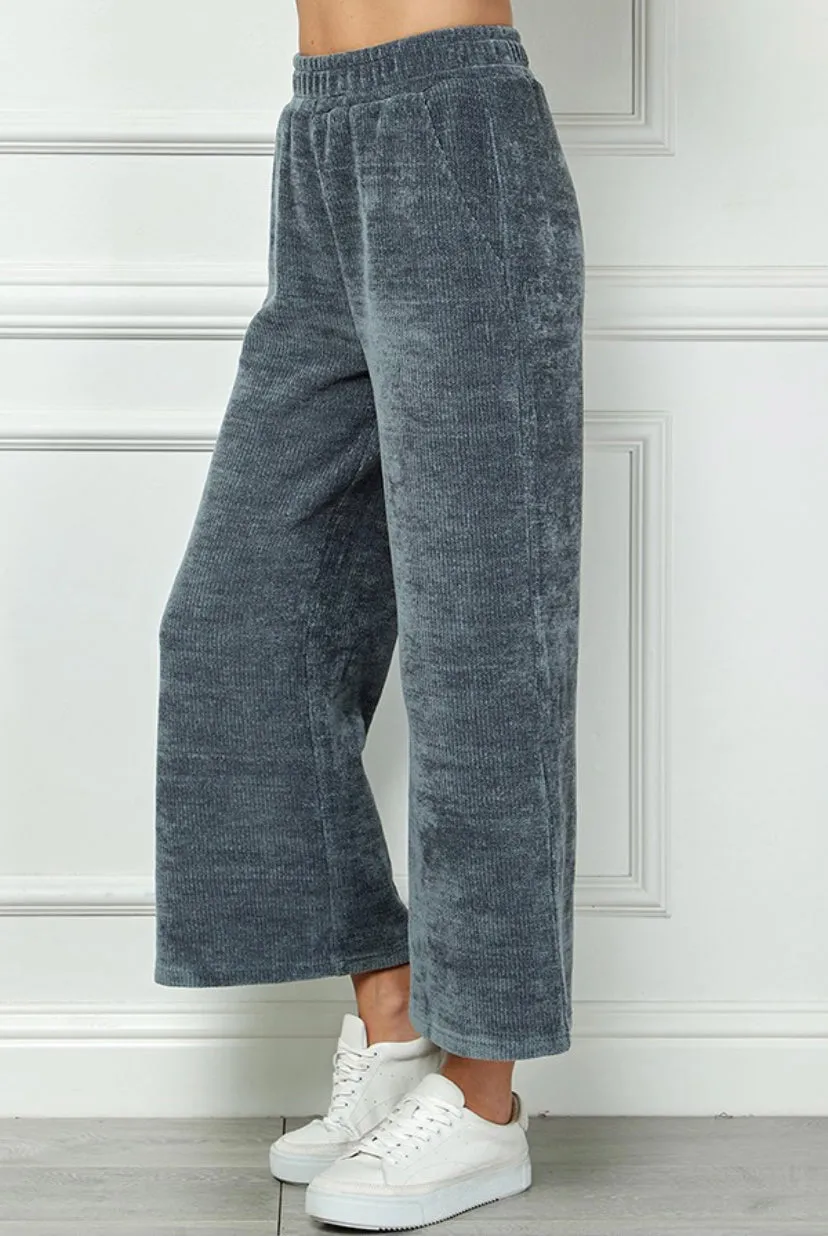 Surely Chenille Cropped Wide Pants