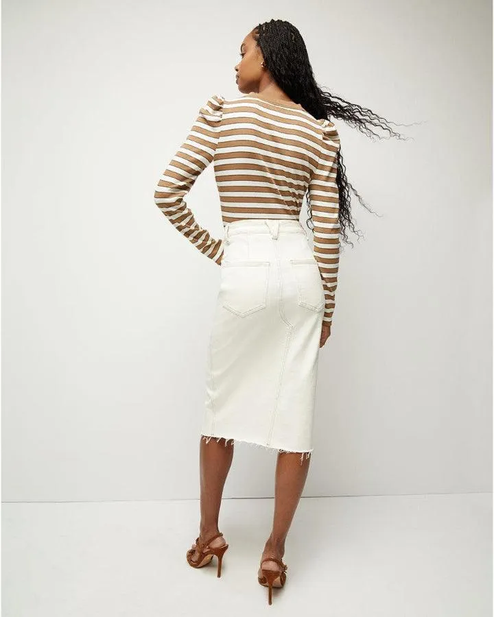 Veronica Beard Dekalb Striped Puff Sleeve Top