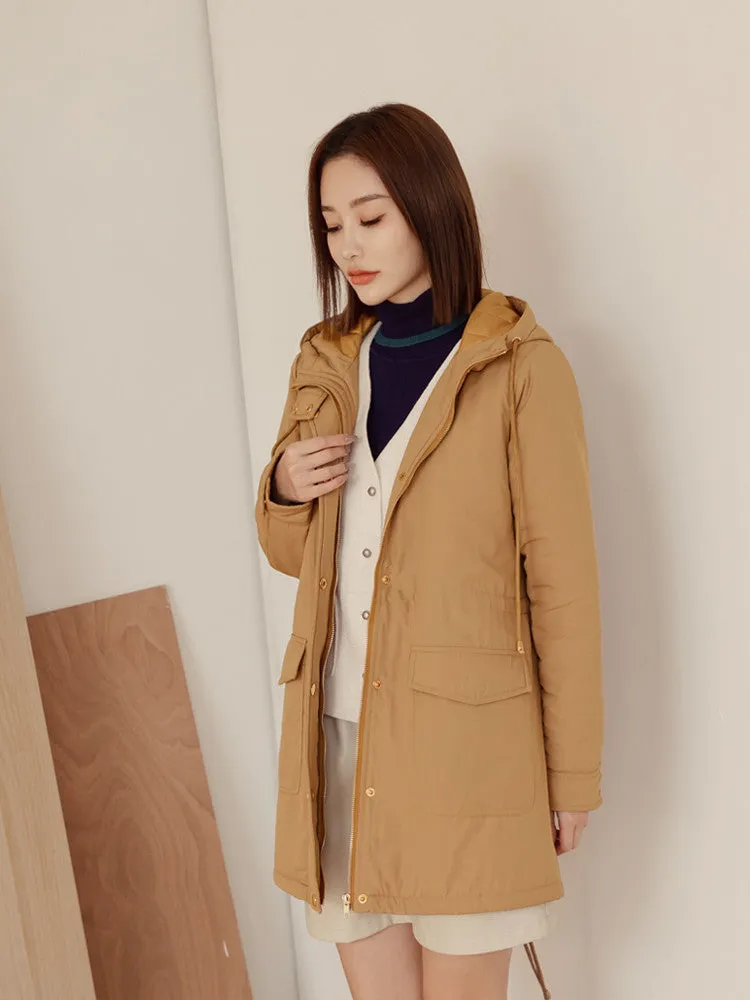 Warm Waterproof Long Padded Hooded Down Zipper Winter Jacket Coat