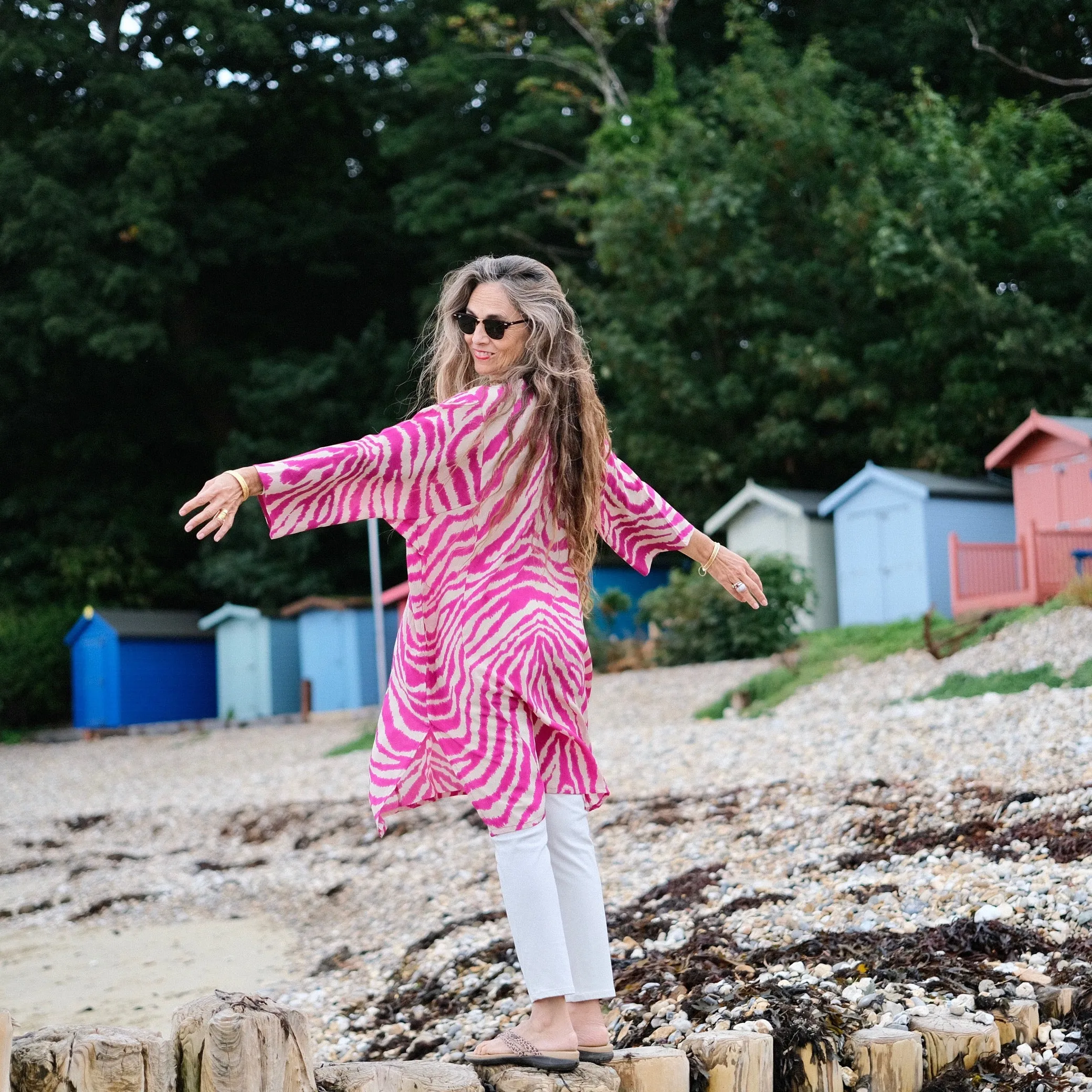 Zebra Fuchsia Italian Silk Tunic